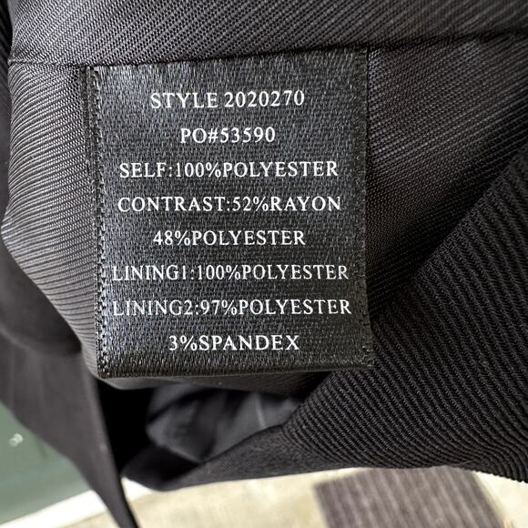 NWOT Current Air Anthropologie Sz S Black Double Breasted Blazer w/ Satin Collar - Picture 7 of 7